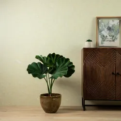 Pianta artificiale di palma 65h cm in vaso nero