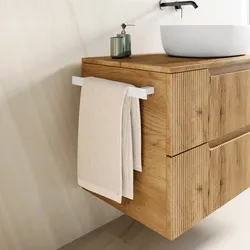 Portasalviette slim per mobile bagno 38 cm in alluminio bianco - Arya