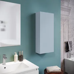 Semicolonna da bagno sospesa con 1 anta 30x80 h cm azzurro laguna opaco - Union