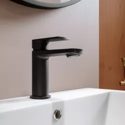 Miscelatore lavabo in ottone nero opaco – Fluid