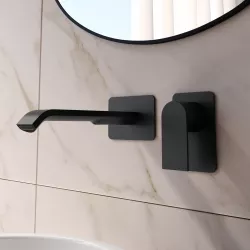 Miscelatore lavabo a muro canna 20 cm nero opaco – Iota