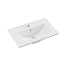 Lavabo salvaspazio ad incasso con profondità ridotta 60x39 cm in ceramica bianco lucido - Grove