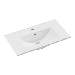Lavabo salvaspazio ad incasso con profondità ridotta 70x39 cm in ceramica bianco lucido - Grove
