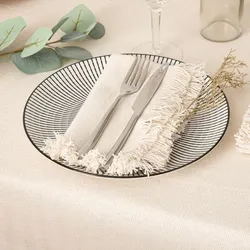 Set 2 tovaglioli in cotone bianco con frange - Saphir