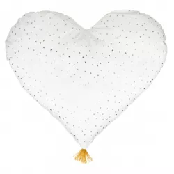 Cuscino a forma di cuore in tessuto bianco - Kids