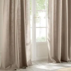 Tenda filtrante 140x260h cm in tessuto effetto lino beige scuro