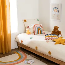 Set copripiumino 140x200 cm e federa in cotone bianco con stelle - Timothy Kids