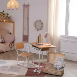 Lampada d'appoggio 31 h cm per bambini in metallo rosa con orecchie