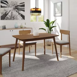 Tavolo da pranzo 120x75 cm in legno finitura teak - Pixis