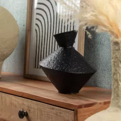 Vaso decorativo rotondo 23 cm in alluminio nero