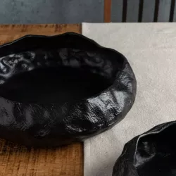 Sottovaso decorativo rotondo 37 cm in alluminio nero