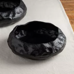Sottovaso decorativo rotondo 28 cm in alluminio nero