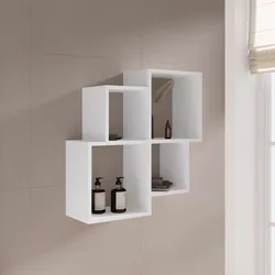 Mensola bagno 70x22 cm in legno bianco - Kantiko