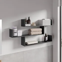 Mensola bagno 120x60 h cm in legno antracite - Tetris