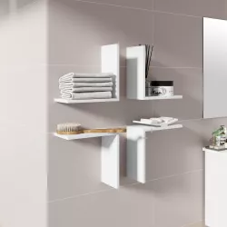 Mensola bagno 30x30 h cm in legno bianco - Tetris