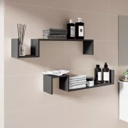 Set 4 mensole bagno 30x30h cm in legno bianco - Tetris