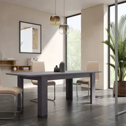 Tavolo allungabile 160-210x90 cm in legno color ardesia - Bess