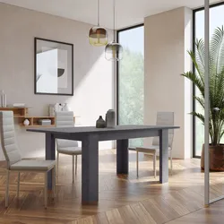 Tavolo allungabile 140-190x90 cm in legno color ardesia - Bess