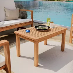 Set 4 sottobicchieri con cuore in legno di acacia — Arredo Casa da Sogno