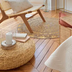 Pouf rotondo 55 cm intrecciato in juta naturale