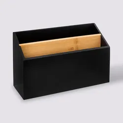 Organizer da scrivania 25x9 cm in legno nero e naturale - Smartlab