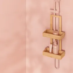 Portaoggetti per doccia in legno di bambù con gancio - Crio