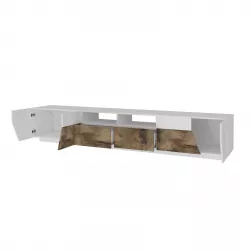 Mobile porta tv 260 cm con 4 ante e 2 cassetti in legno bianco lucido -  Diako