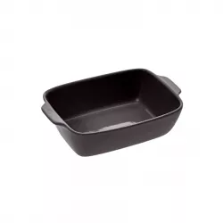 Pirofila rettangolare 25x16 cm in ceramica grigio lucido