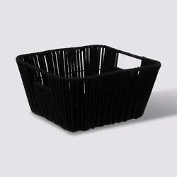 Cesto contenitore 31x15h cm in cotone nero