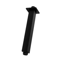 Braccio doccia a soffitto quadro 25x20 cm nero opaco