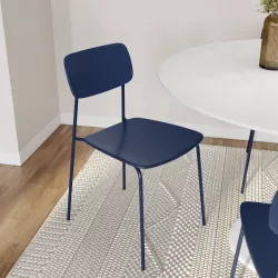 Set 4 sedie blu con gambe in metallo - Mika