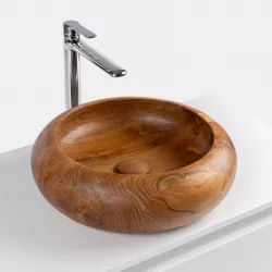 Lavabo d'appoggio in teak 40 x 12cm - Sinker