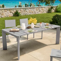 Tavolo da pranzo 200x100 cm in alluminio grigio - Carioca