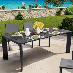 Tavolo da pranzo 200x100 cm in alluminio antracite - Carioca