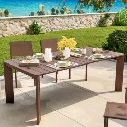Tavolo da pranzo 200x100 cm in alluminio marrone - Carioca