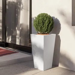 Portavaso da esterno liscio 53h cm in polietilene bianco - Allicy