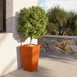 Portavaso da esterno rustico 53 h cm in polietilene arancione - Allicy