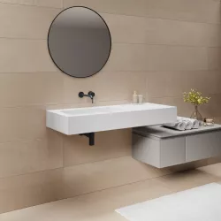 Lavabo 120X46 cm con vasca sx bianco opaco - Agua