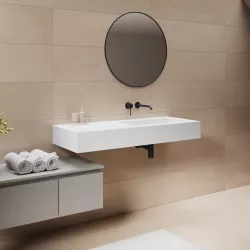 Lavabo 120X46 cm con vasca dx bianco opaco - Agua