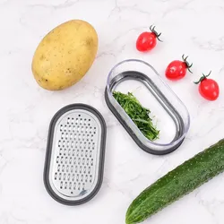 Grattugia 14x8 cm in acciaio inox con contenitore