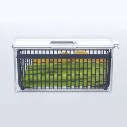 Contenitore per frigorifero 32x15 cm con cesto estraibile e coperchio