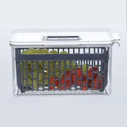 Contenitore per frigorifero 24x12 cm con cesto estraibile e coperchio