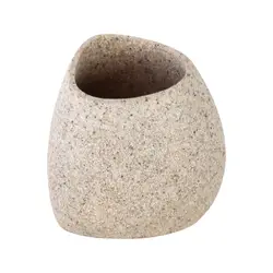 Portaspazzolino in resina sabbia effetto pietra - Stone