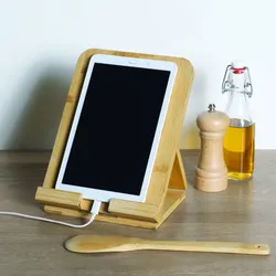 Supporto per tablet o libro 25h cm in legno di bambù naturale