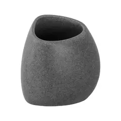 Portaspazzolino in resina grigio effetto pietra - Stone