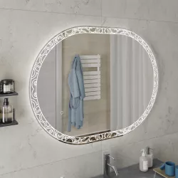 Specchio led ovale 100 x 75 cm reversibile - Yamo