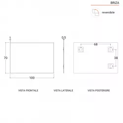 Specchio con cornice bisellata 100 x 70 cm reversibile - Briza