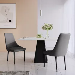 Set 2 sedie in similpelle grigio - Divina