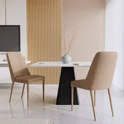 Set 2 sedie in similpelle cappuccino - Dineria