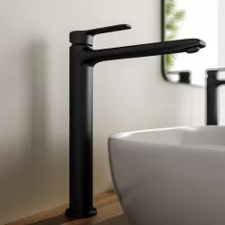 Miscelatore lavabo alto in ottone nero - Tila